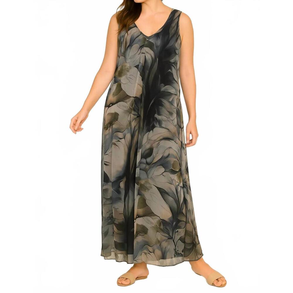 NEW MARISIMA smoky silk tank dress in multi